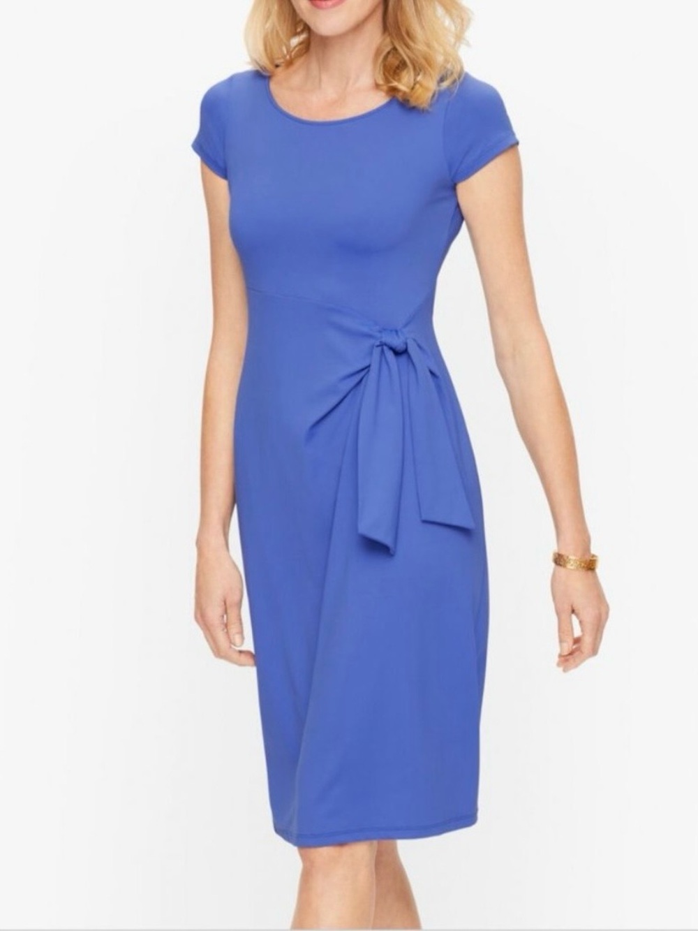 Talbots Cobalt Blue Tie-Waist Midi Dress